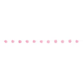 Garland Tulle Pom Pom Pink, 7ft