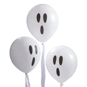 Ghost Balloons With Streamers (10 Pack)
