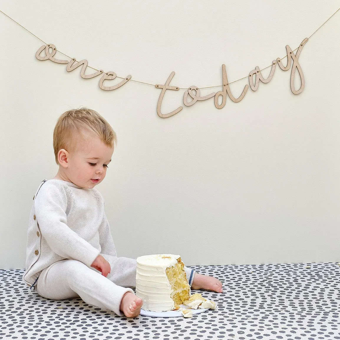 Ginger Ray One Today' Wooden Bunting