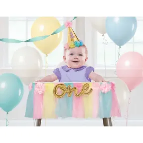 Gold & Pastel 1st Birthday High Chair Decoration