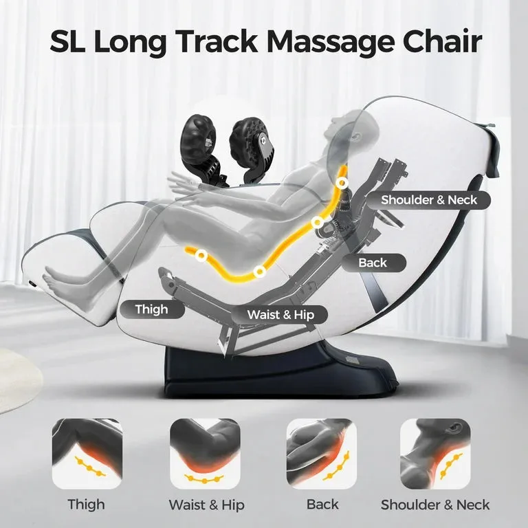 Golden Massage 4D Full Body Recliner – Zero Gravity SL Track Massage Chair with Bluetooth & Heating in Beige