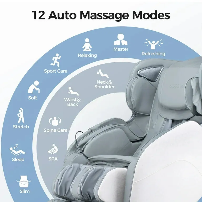 Golden Massage 4D Full Body Recliner – Zero Gravity SL Track Massage Chair with Bluetooth & Heating in Beige