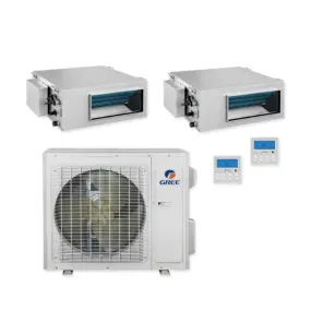 GREE Multi Gen2 Series 30,000 BTU 2-Zone Concealed Duct 18K 18K Ductless Mini-Split System