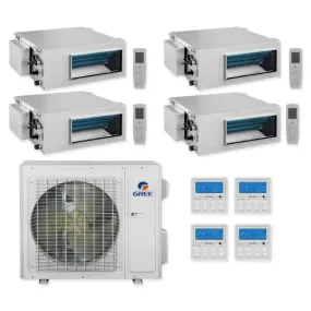 GREE Multi Gen2 Series 30,000 BTU 4-Zone Concealed Duct 9K 9K 12K 12K Ductless Mini-Split System