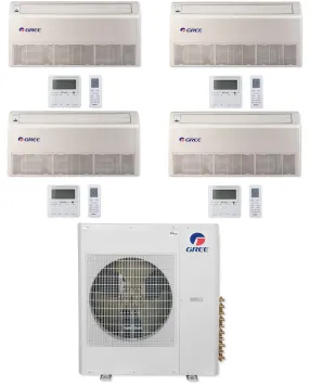 GREE Multi Gen2 Series 36,000 BTU 4-Zone Universal Floor/Ceiling 9K 9K 9K 18K Ductless Mini-Split System