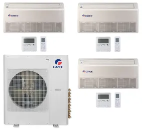 GREE Multi Gen2 Series 42,000 BTU 3-Zone Universal Floor/Ceiling 12K 12K 18K Ductless Mini-Split System