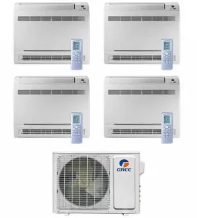 GREE Multi Gen2 Series 42,000 BTU 4-Zone Mini Floor Console 9K 18K 18K 18K Ductless Mini-Split System