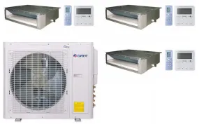 GREE Multi  Ultra Series 36,000 BTU 3-Zone Concealed Duct 9K 9K 12K Ductless Mini-Split System