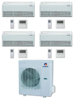GREE Multi  Ultra Series 42,000 BTU 4-Zone Universal Floor/Ceiling 9K 18K 18K 18K Ductless Mini-Split System