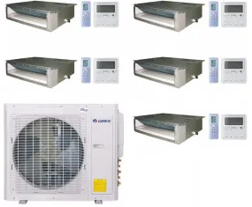 GREE Multi  Ultra Series 42,000 BTU 5-Zone Concealed Duct 9K 9K 12K 12K 12K Ductless Mini-Split System