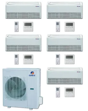 GREE Multi  Ultra Series 42,000 BTU 5-Zone Universal Floor/Ceiling 9K 12K 12K 12K 18K Ductless Mini-Split System