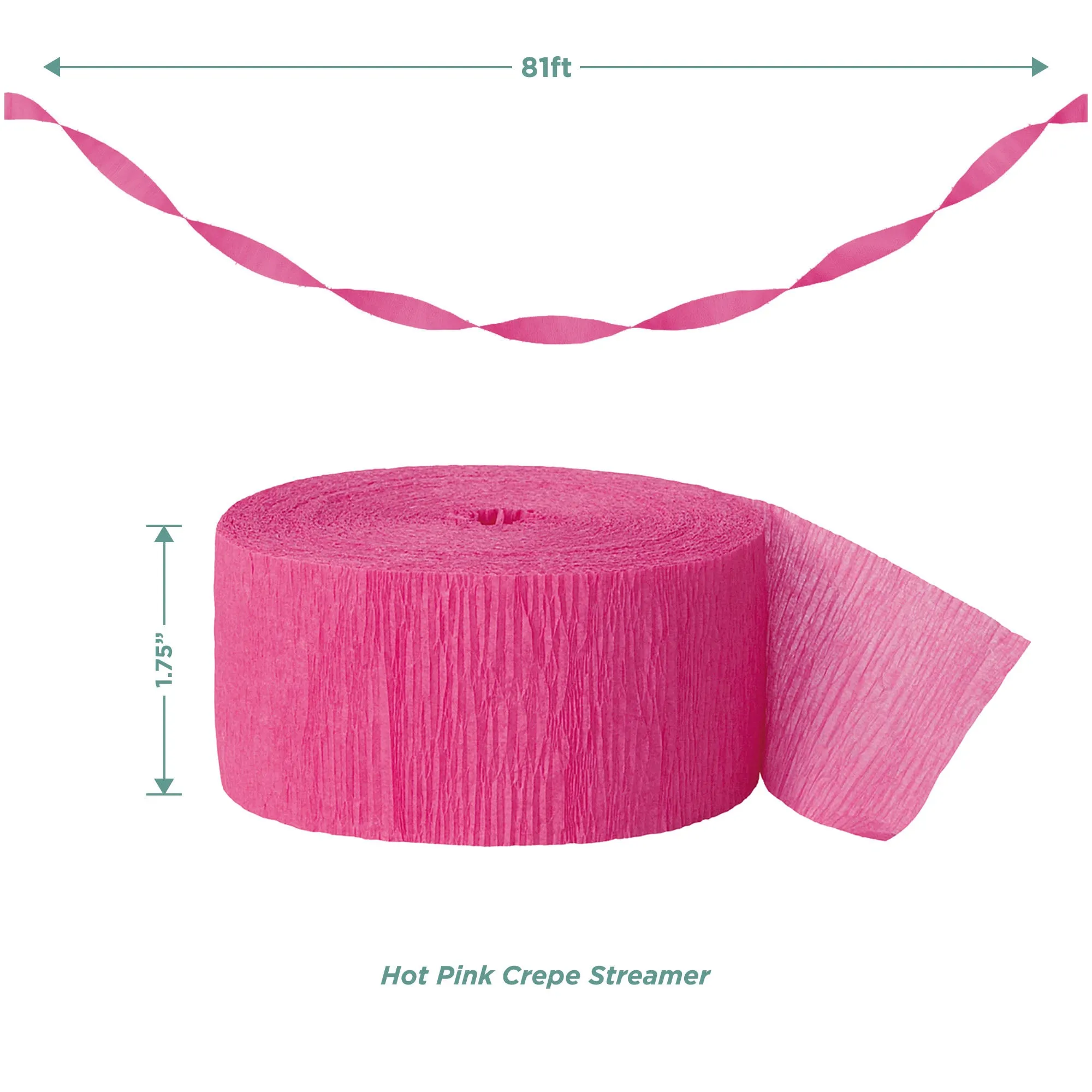 Gymnastics Party Decorations Pack - Pink, Purple, and Teal Crepe Streamers with Gymnast Fishtail Banner
