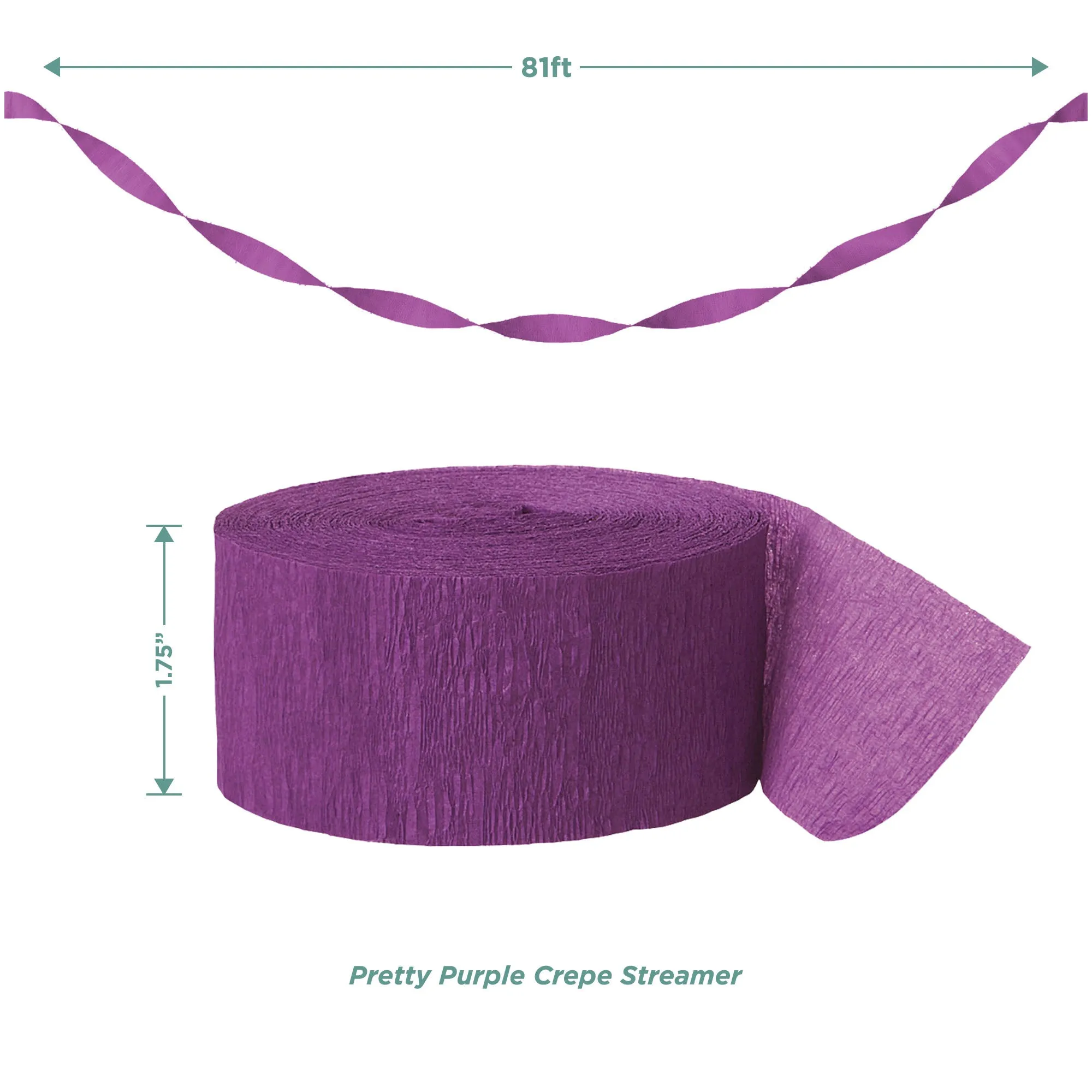 Gymnastics Party Decorations Pack - Pink, Purple, and Teal Crepe Streamers with Gymnast Fishtail Banner
