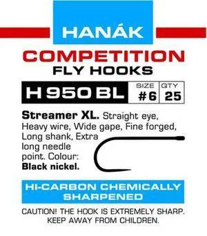 Hanak H950Bl Barbless 2Xl Streamer Hook - 25 Pack