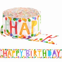 Happy Birthday Polka dot Crepe Paper Streamer | 81'
