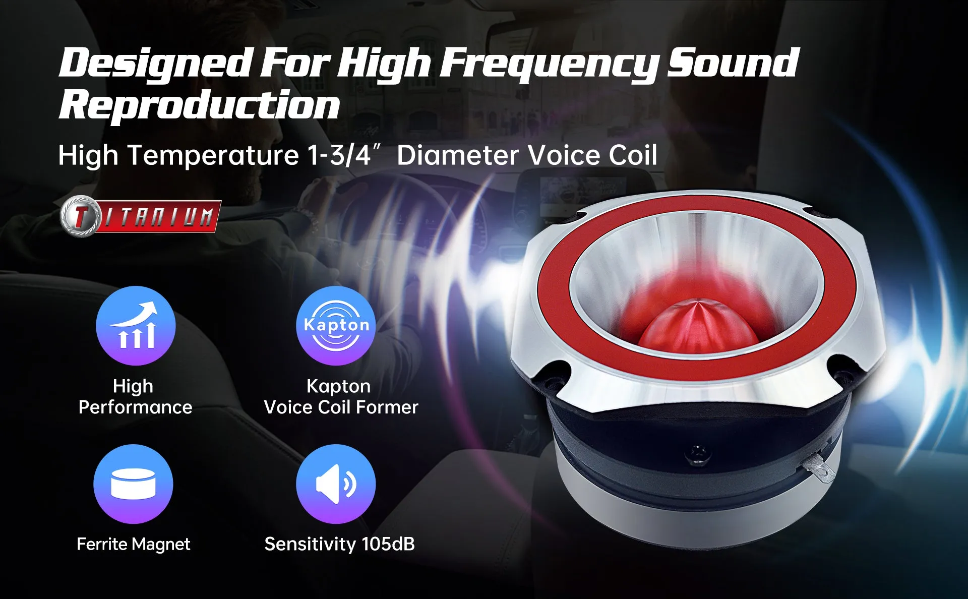 Heavy Duty Titanium Super Tweeter (ATR-4061-RED)