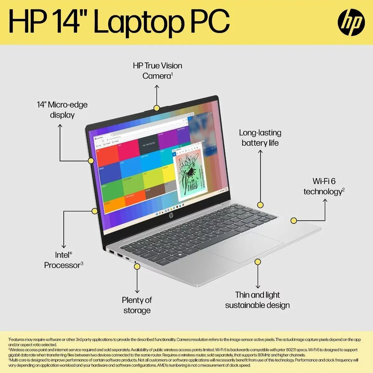 HP 14 Inch Laptop - Intel® Core™ i3 [14-EP0135TU/15-EP0136TU]