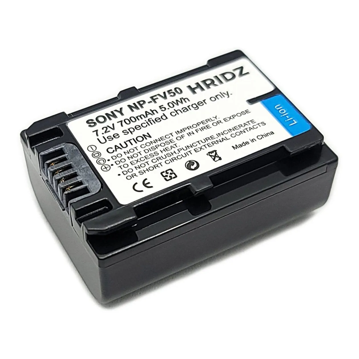 Hridz NP-FV50 Battery for Sony FV50 FV60 FV70 HDR-XR150 XR160 XR260V XR350 XR550