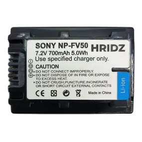 Hridz NP-FV50 Battery for Sony FV50 FV60 FV70 HDR-XR150 XR160 XR260V XR350 XR550