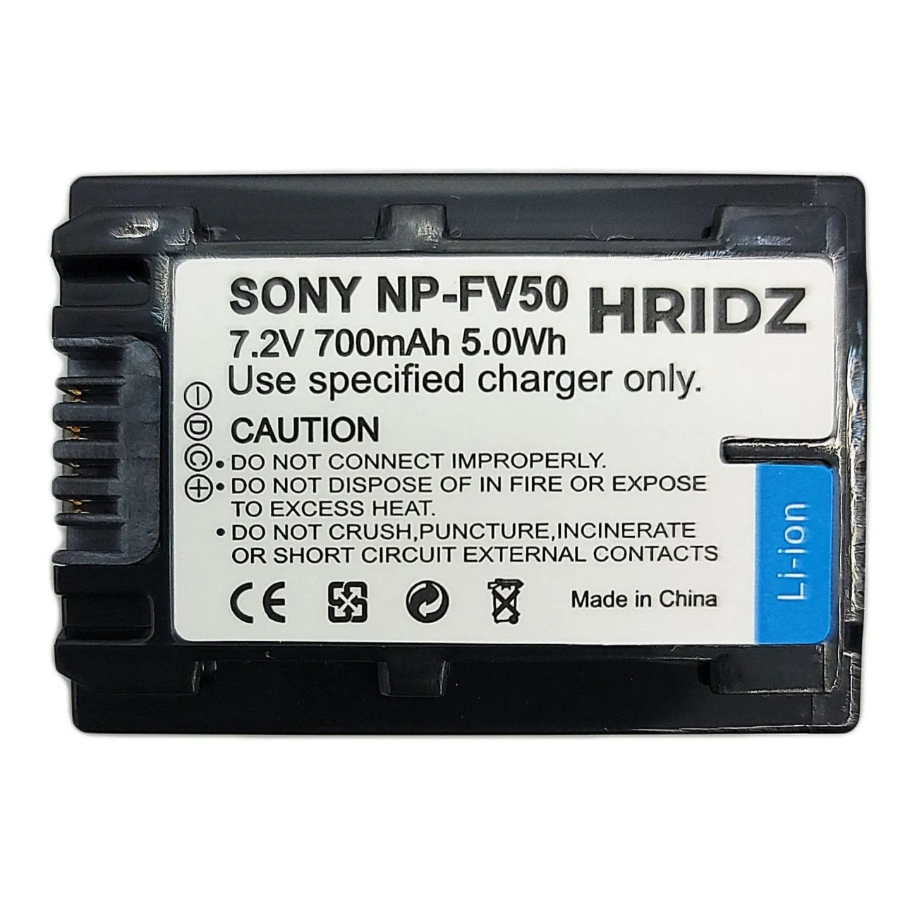 Hridz NP-FV50 Battery for Sony FV50 FV60 FV70 HDR-XR150 XR160 XR260V XR350 XR550