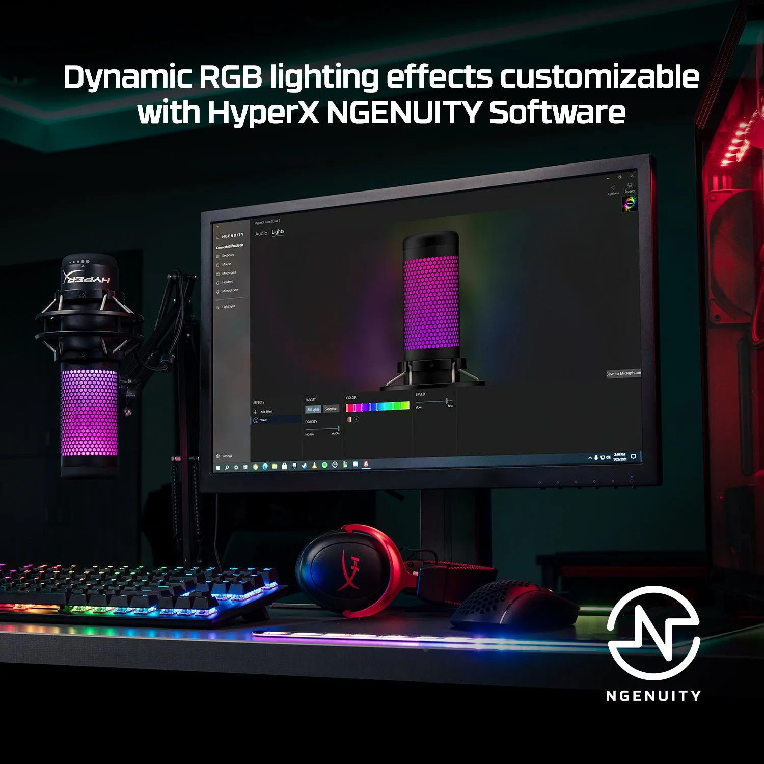 HyperX QuadCast S - USB Microphone - RGB Lighting
