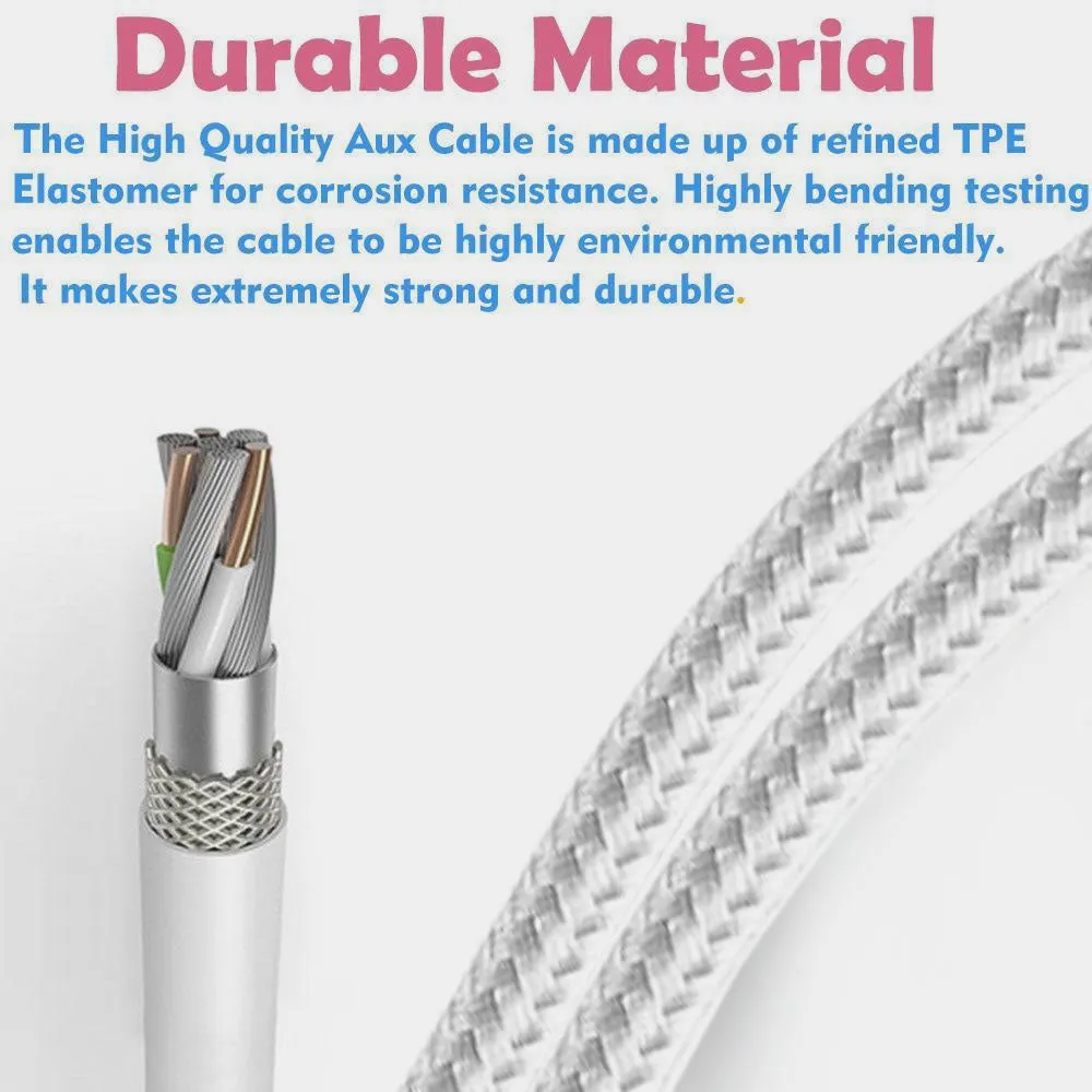 iSoul Braided 3.5mm Headphone Earphone Y Aux Splitter Adapter Jack Male to Dual Female Silver