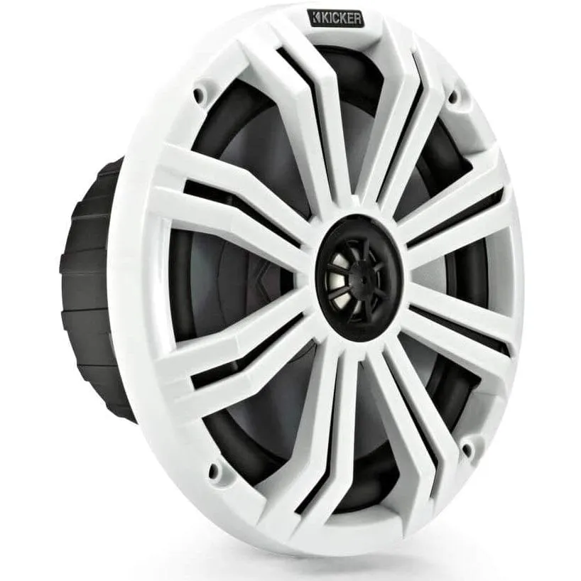 KICKER Pair 45KM84L 8" 600 Watt Marine Boat Waterproof Speakers w/LED's KM8  (Refurbished)