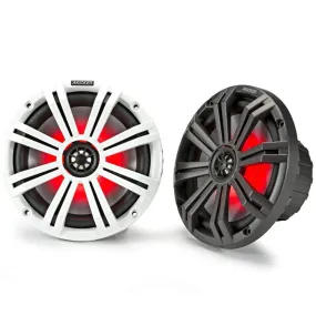 KICKER Pair 45KM84L 8" 600 Watt Marine Boat Waterproof Speakers w/LED's KM8  (Refurbished)