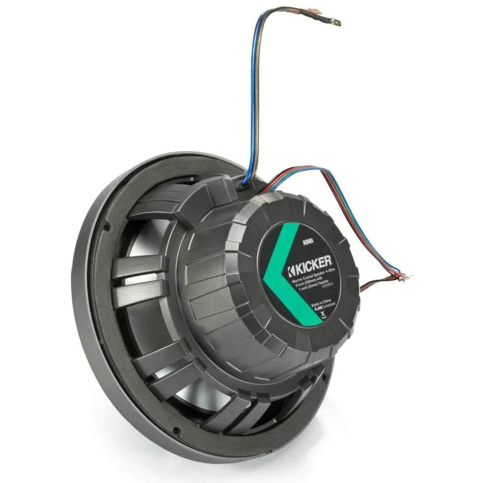 KICKER Pair 45KM84L 8" 600 Watt Marine Boat Waterproof Speakers w/LED's KM8  (Refurbished)