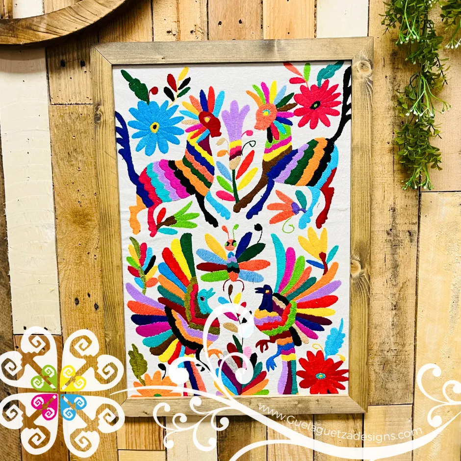 Large Long Embroidered Otomi Frame - Wall Art