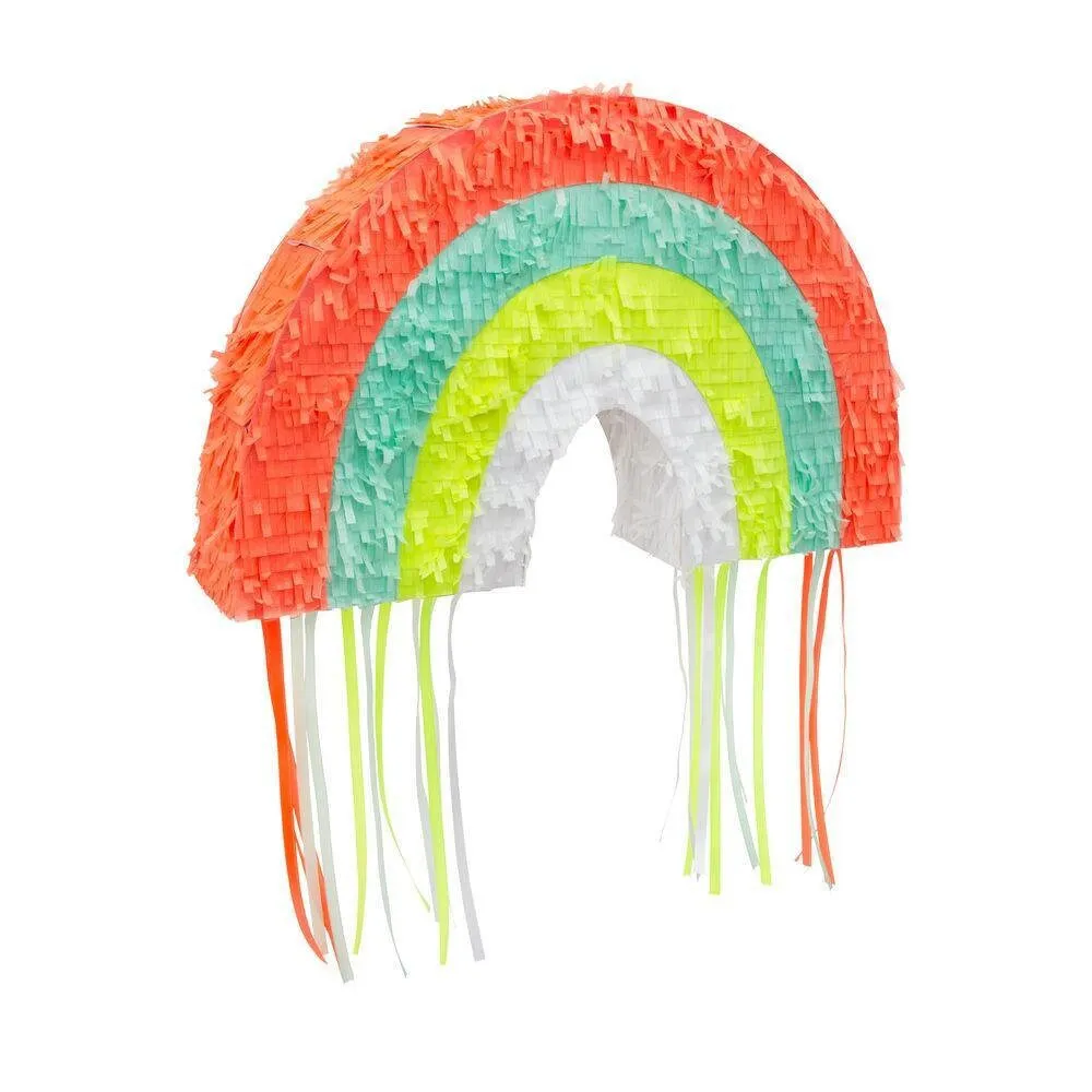 Large Rainbow Pinata, Large Party Piñata with Decorative Colorful Tissue Streamers