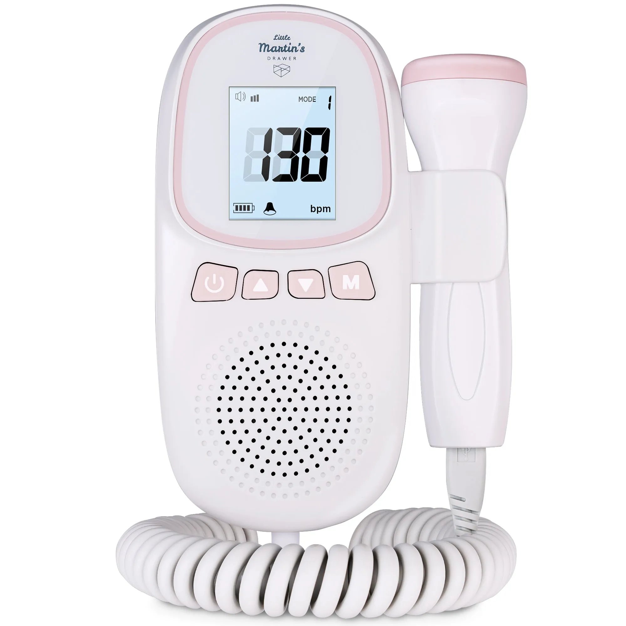 Little Martin's Portable Fetal Doppler - Hear Your Baby's Heartbeat Anytime - Rechargeable Batteries by USB - FDA Cleared