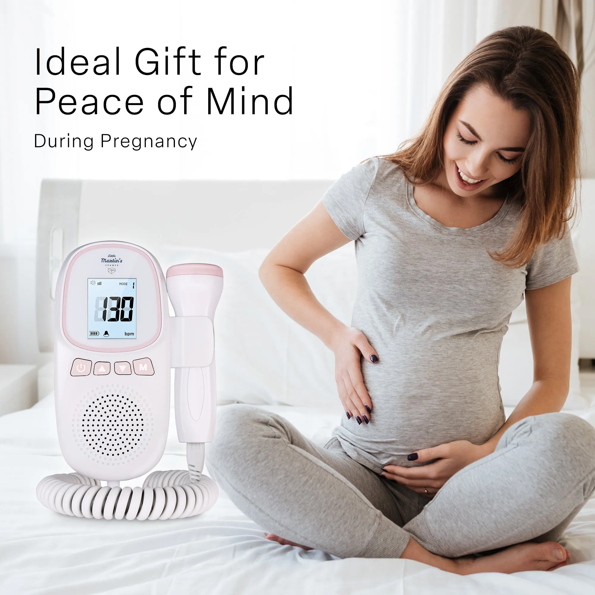 Little Martin's Portable Fetal Doppler - Hear Your Baby's Heartbeat Anytime - Rechargeable Batteries by USB - FDA Cleared