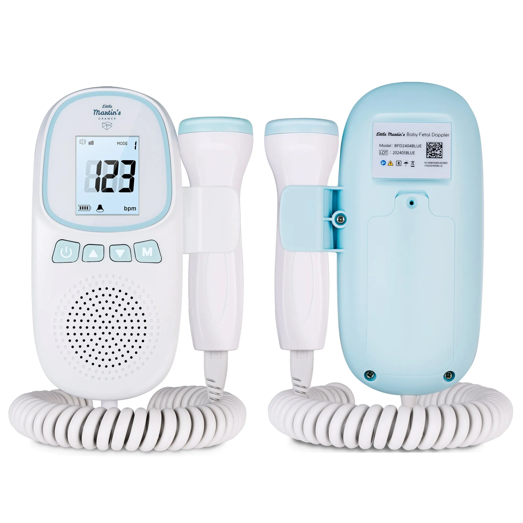 Little Martin's Portable Fetal Doppler - Hear Your Baby's Heartbeat Anytime - Rechargeable Batteries by USB - FDA Cleared