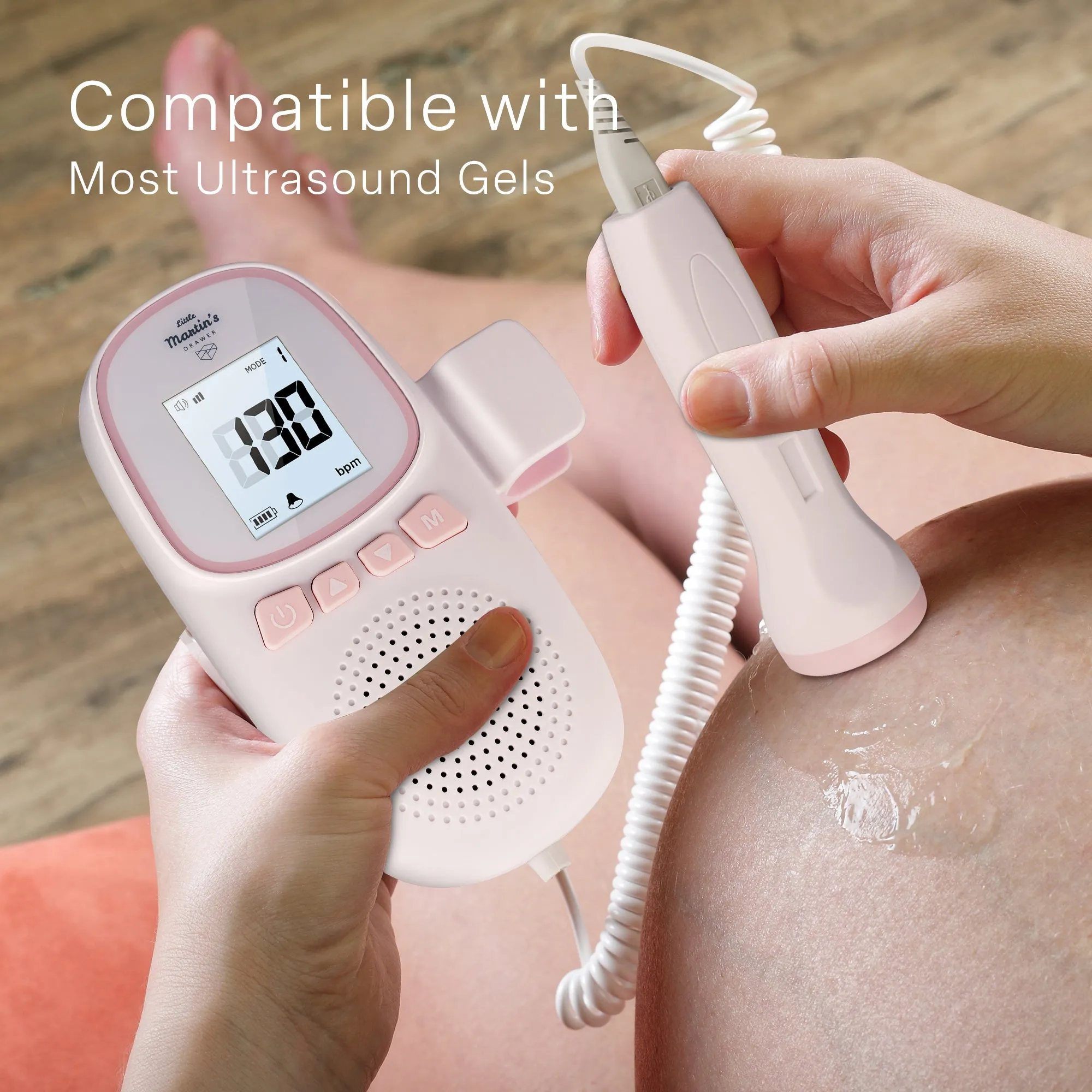 Little Martin's Portable Fetal Doppler - Hear Your Baby's Heartbeat Anytime - Rechargeable Batteries by USB - FDA Cleared