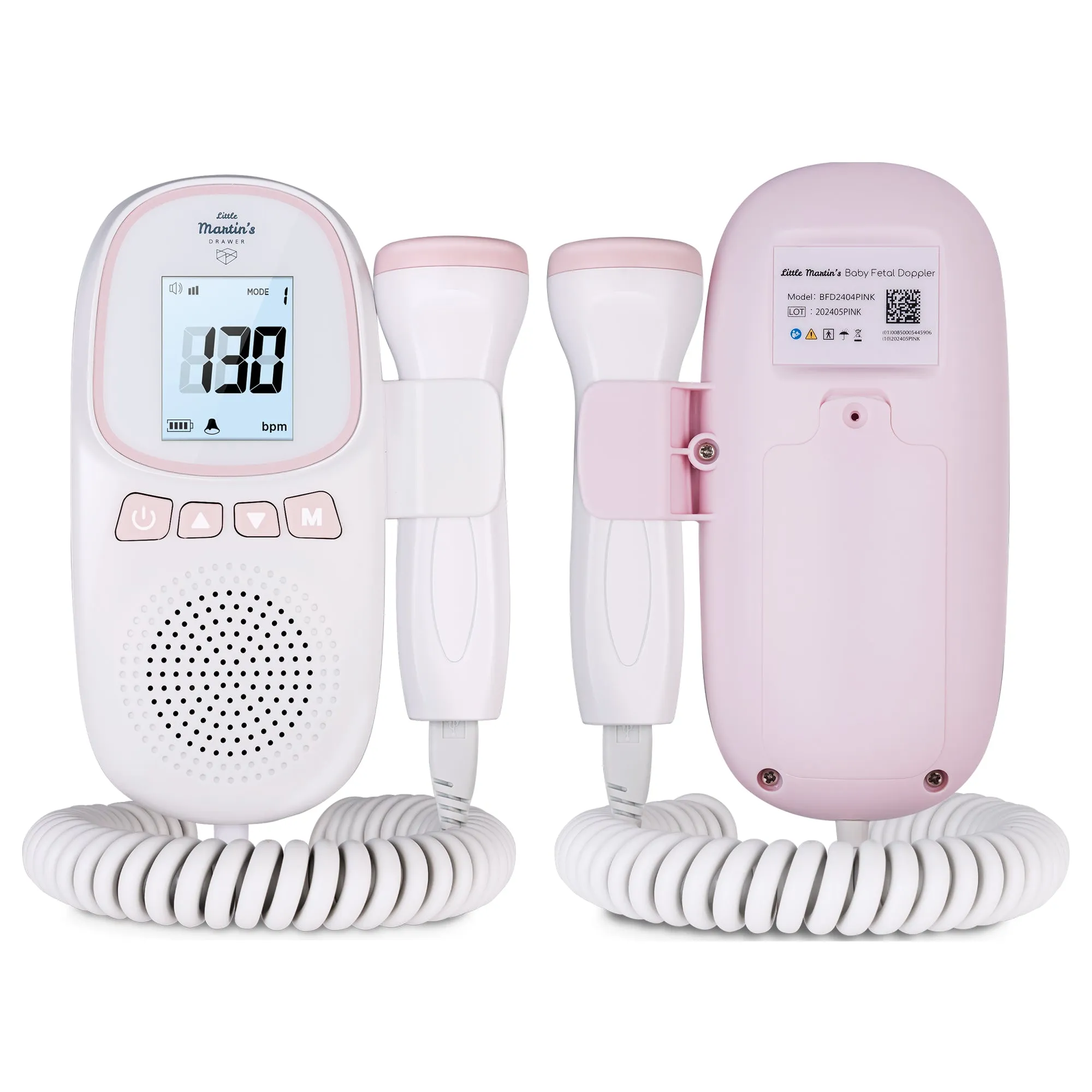 Little Martin's Portable Fetal Doppler - Hear Your Baby's Heartbeat Anytime - Rechargeable Batteries by USB - FDA Cleared