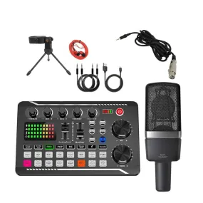 Live Streaming Microphone Tripod Stand And Sound Card Set Q-Sk555