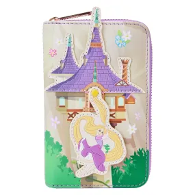 Loungefly x Disney Tangled Rapunzel Swinging From Tower Zip Around Purse