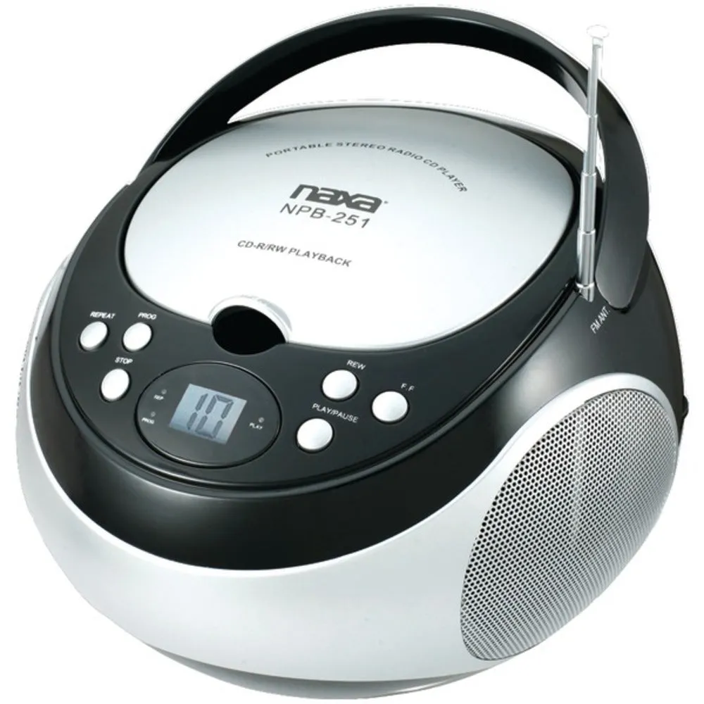 Naxa NPB251BK Portable CD Player with AM/FM Radio (Black)
