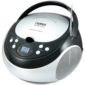Naxa NPB251BK Portable CD Player with AM/FM Radio (Black)