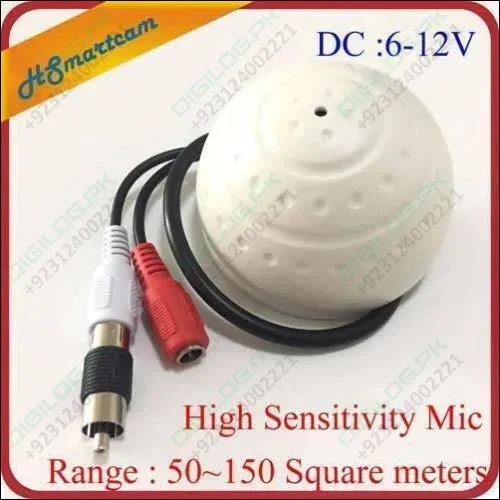 New 50-150 Square Meters High Sensitivity Mini Cctv Security Surveillance Microphone Audio Input For 1080p Wifi Ip Cameras Dvr