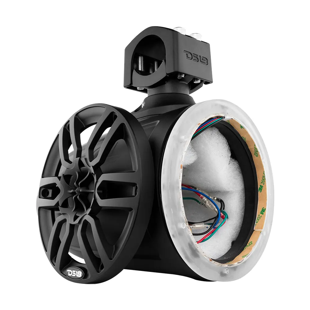 NXL 8" Marine and Powersports Empty Tower LED RGB Lights -Black