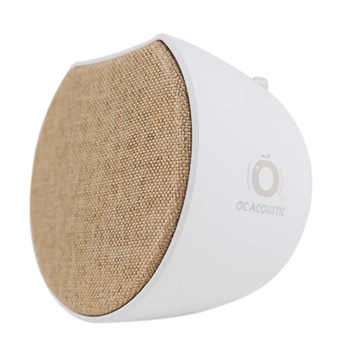 OC Acoustic Newport Plug-in Outlet Speaker with Bluetooth 5.1 and Built-in USB Type-A Charging Port (Champagne/White)