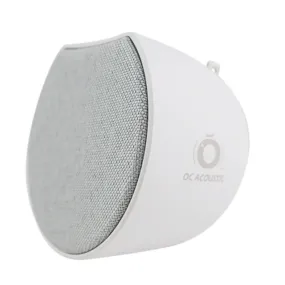 OC Acoustic Newport Plug-in Outlet Speaker with Bluetooth 5.1 and Built-in USB Type-A Charging Port (Gray/White)