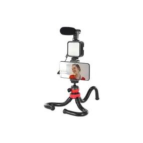 Octopus Phone Video Shooting Tripod With Microphone Kit Ay-49G