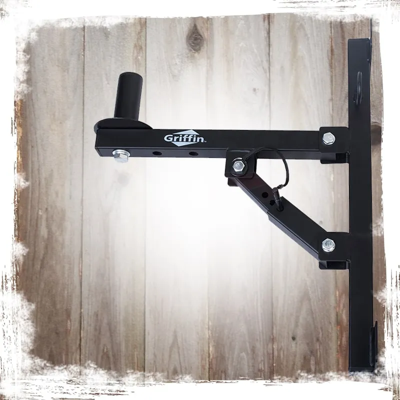 PA Speaker Wall Mount Bracket Stands (6 PACK) by GRIFFIN - All-Steel Pro-Audio 35mm Pole Holders with Securing Locking Pin & 3-Level Tilt Adjustments - DJ On-Stage Studio Monitor Holders