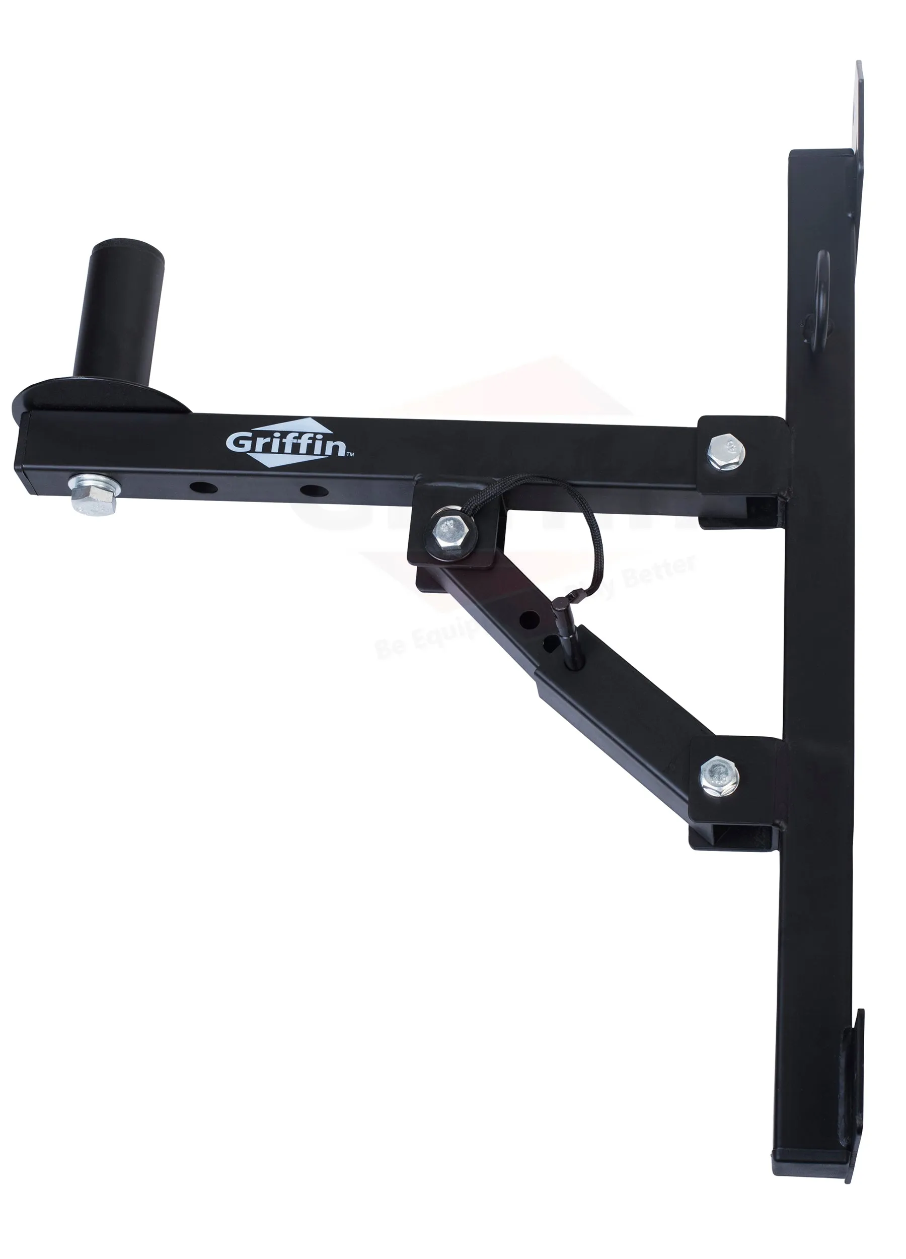 PA Speaker Wall Mount Bracket Stands (6 PACK) by GRIFFIN - All-Steel Pro-Audio 35mm Pole Holders with Securing Locking Pin & 3-Level Tilt Adjustments - DJ On-Stage Studio Monitor Holders