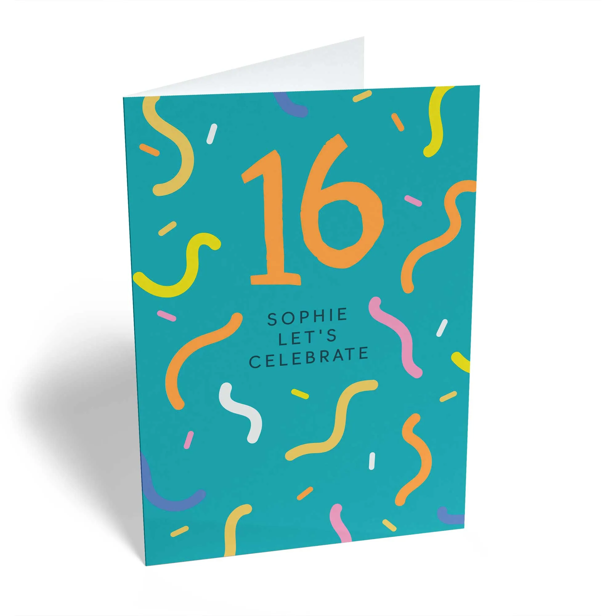 Personalised 16th Birthday Confetti Streamers Card
