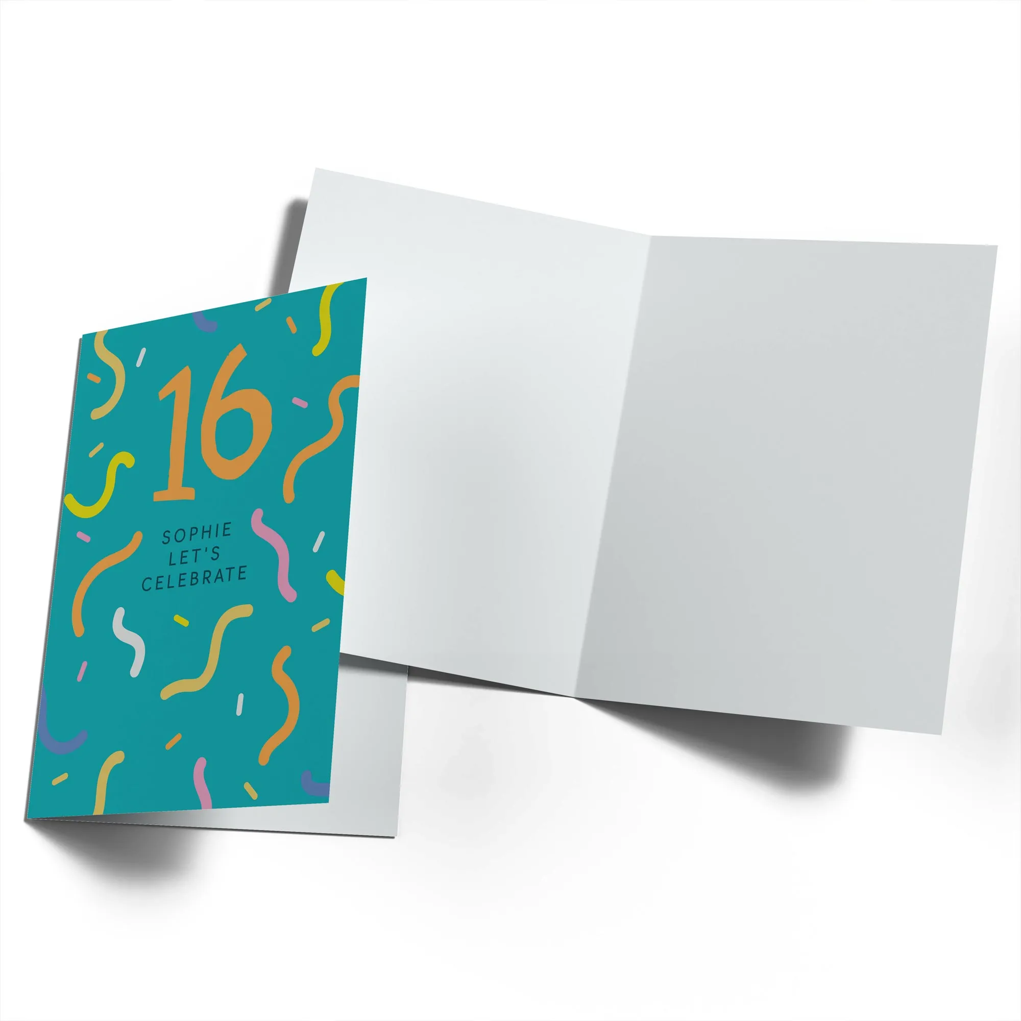 Personalised 16th Birthday Confetti Streamers Card