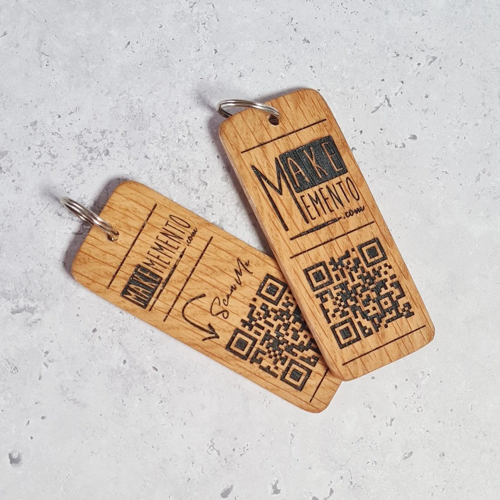 Personalised QR Code Keyring I Custom Wooden Scanable Website Keyring I Engraved Business QR Code Keychain